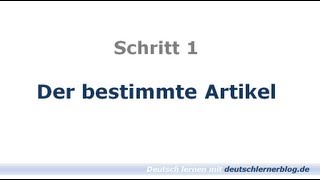 Deutsch lernen  Learn German Bestimmter Artikel  Deklination 01 [upl. by Lekram795]