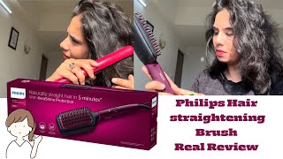 Best Philips hair straightener BrushReal Review  Frizzy hair solution gadgets viral viralvideo [upl. by Aivatco]