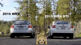 2015 WRX STI vs 2016 WRX Rev Battle FA vs EJ [upl. by Aekin]