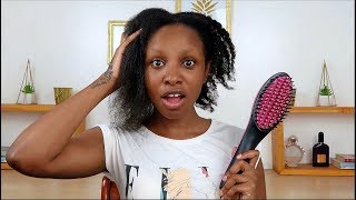 Straightening Brush on 4C Hair My First Experience amp What I Thought [upl. by Swayne901]