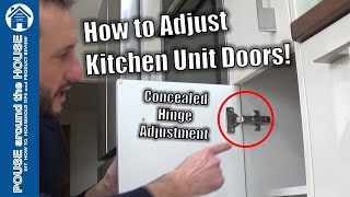 How to adjust a cabinet door hinge Kitchen unit door adjustment Adjust a concealed door hinge [upl. by Ycaj]