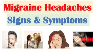 Migraine Headache Signs amp Symptoms Prodrome Aura Headache and Postdrome [upl. by Ynnaj]