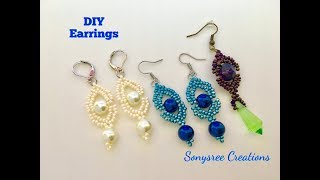 Beaded Earrings Cute Super Easy 💞 [upl. by Adnoraj]