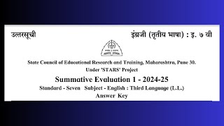 PAT 2 Std 7th Summative Evaluation 1 202425 English Third Language LL Answer Key [upl. by Edgell67]