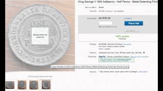 Ebay Auction King George V 1923 Halfpenny  Australias Rarest Half Penny [upl. by Jilli]