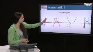 Betydning af ab c og d i et andengradspolynomium Sammenhæng mellem forskrift og graf [upl. by Jeffry46]