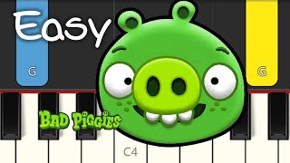 Bad Piggies Theme Song  EASY Piano Tutorial [upl. by Odnaloy]