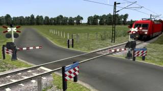 Dutch railroad crossing  miniAHOB Train Simulator 2013 [upl. by Ennoitna]