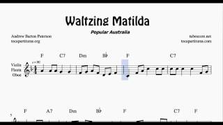 Waltzing Matilda Sheet Music for Flute Violin and Oboe [upl. by Demahum]