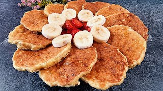 Oatmeal pancakes with apple and yogurt  No Sugar No Oil No Flour [upl. by Ahseiyk]