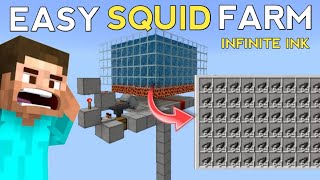 SUPER SIMPLE SQUID FARM Minecraft Bedrock 120  Black Dye Farm Ink Farm  Easy  MineHacker [upl. by Ahsinac]