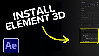 How to Install Element 3D in After Effects [upl. by Jelks]