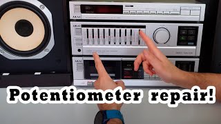 Akai AMA200 amplifier How to repair these unobtanium potentiometers [upl. by Airbmac]