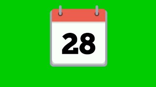 Calendar Days Counting Animation Green Screen video HD [upl. by Aleta]