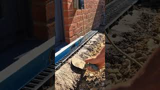 ACO Channel drains getting done⚒️ landscaping channel drain water howto tips diy fyp fypage [upl. by Piers]