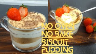 how to make easy biscuit puddingserradura recipeNo Bake No Oven pudding [upl. by Ertnod]