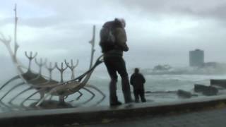 Crazy Wind Storm 70 ms 150 mph in Reykjavik Iceland [upl. by Brandice]