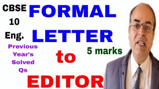 letter to the editor how to solve formal letter format class 10 cbse by vijay kumar [upl. by Gausman]