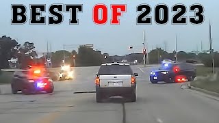 BEST PURSUITS 2023 Police DESTROYING suspects Car Epic Pit Maneuver [upl. by Janik]