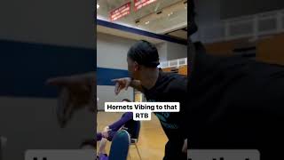 The Hornets vibing to that new RTB MB 🔥  NBA basketball [upl. by Oilime]