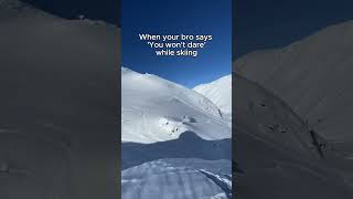 Skiing with that crazy friend😳  skimeme funnyskiing freerideskiing [upl. by Edyaw647]