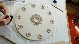 Making a large mandala in porcelain paperclay  Mairi Stone [upl. by Madora718]