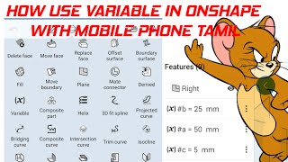 how do use variable in onshape 3d design in mobile phone tamil [upl. by Notsgnik]