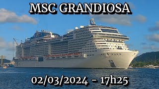 MSC Grandiosa saindo de Santos 02032024 [upl. by Harriett]