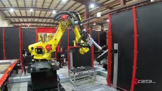 Robots bend weld and palletize for metal fabricator [upl. by Agem]