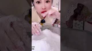 POWDERY ICE 💠 asmr powderyasmr powderycrunches powderyiceeating ice shavedice shavedice [upl. by Olivero]