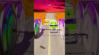 Mix Colour Cars vs Cargo Truck Chained Crash in BeamNGdrive shorts [upl. by Ebneter]