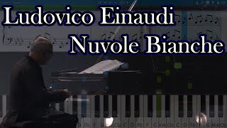 Ludovico Einaudi  Nuvole Bianche Piano Tutorial  Sheets  MIDI Synthesia [upl. by Artied515]