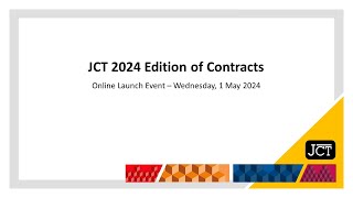 JCT 2024 Edition of Contracts Online Launch Event [upl. by Sadnak]