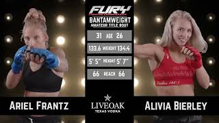 Fury FC 81 135lb Amateur Championship Aerial Frantz vs Liv Bierley [upl. by Lipfert]