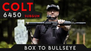 Colt 6450 9mm Sub Gun  Box To Bullseye [upl. by Jerrylee392]