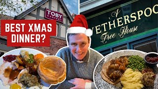 Reviewing CHRISTMAS DINNER at Toby Carvery and Wetherspoons Which is BETTER [upl. by Maegan]