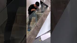 Installation process of glass stair handrail [upl. by Nedaj]