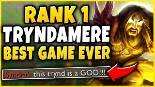 RANK 1 TRYNDAMERES GREATEST GAME OF HIS LIFE CHALLENGER 1V9 CARRY  League of Legends [upl. by Rocky]