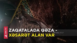 Zaqatalada minik avtomobili aşıb – APA TV [upl. by Gnoc]