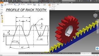 Design Rack and pinion gear drive  Autodesk Inventor [upl. by Dolly7]