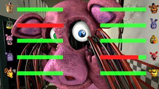 SFM FNaF Withered Melodies vs Originals WITH Healthbars [upl. by Werdma988]