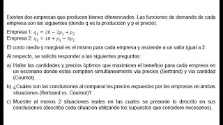 ECONOMÍA  Desarrollo del modelo de Bertrand dentro del oligopolio 14 [upl. by Aztiram]