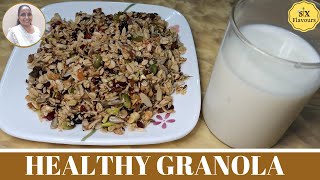 HEALTHY GRANOLA  BREAKFAST RECIPE  WEIGHT LOSS RECIPE  SIX FLAVOURS KITCHEN [upl. by Ancier]