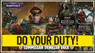 Commissar Denkler Deck Guide Astra Militarum Warhammer 40k Warpforge [upl. by Home]