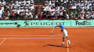 Roland Garros 2011 mens final Rafael Nadal serve Slow motion [upl. by Resneps]