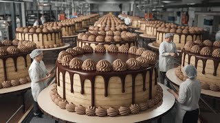 How Millions of Cakes Are Made in a Factory  Automatic Cakes Factory Process 🎂 [upl. by Anomahs]