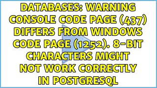 Warning Console code page 437 differs from Windows code page 1252 8bit characters might [upl. by Enetsuj]