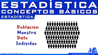 Conceptos básicos de estadística  Población muestra dato individuo [upl. by Annoik905]