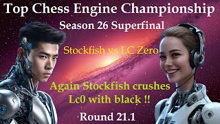 LC Zero 031dag5350a2e vs Stockfish dev20240513  TCEC Season 26 Superfinal  Round 211 [upl. by Ilwain778]