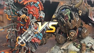 Adeptus mechanicus vs orks warhammer 40000 battle report 10th edition daily dice [upl. by Wyatan]